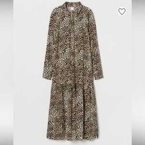 H&M leopard midi dress size xs